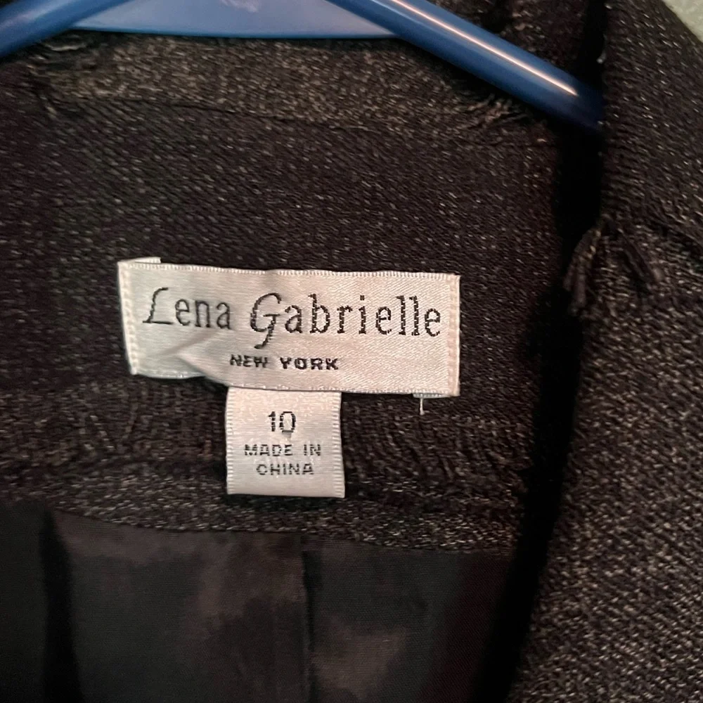 Lena Gabrielle New York Womens blazer/jacket black/gray checked fringe 10‎